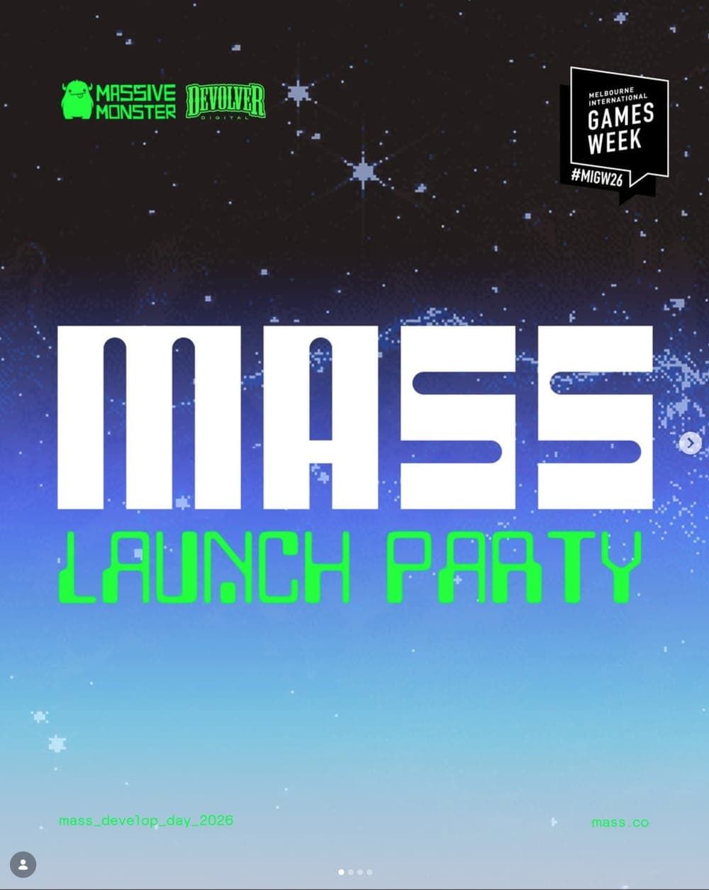 MASS launch party poster