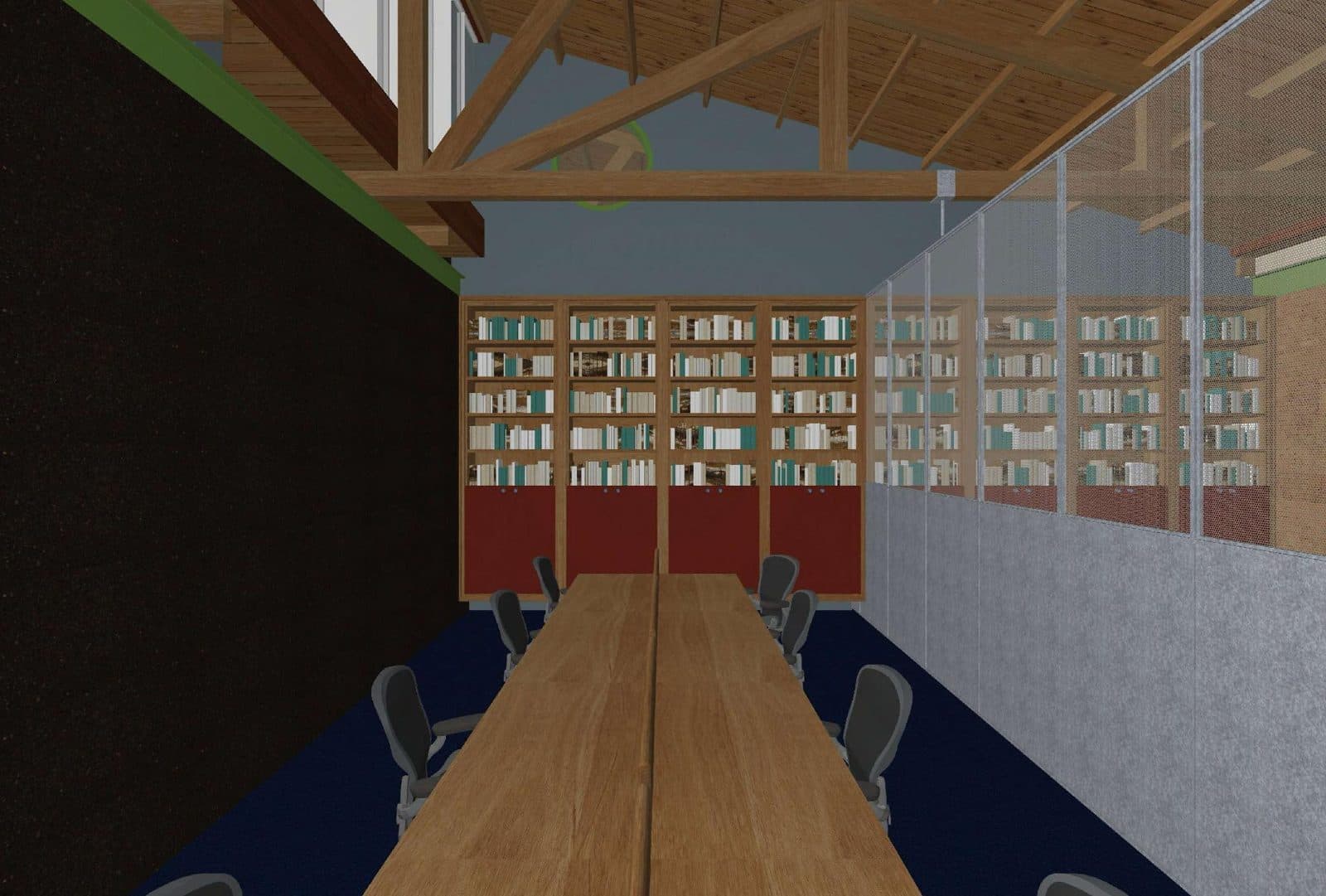A dedicated room at MASS with its own bookshelf and desks
